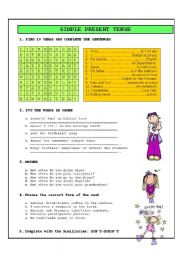 English Worksheet: SIMPLE PRESENT TENSE