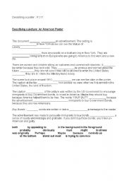 English Worksheet: Describing a Poster