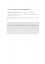 English worksheet: Alice in Wonderland Reading Comprehension 2