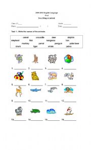 English Worksheet: Describing animals