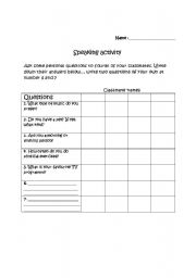 English worksheet: question word speaking activity 