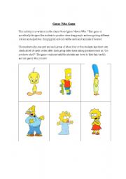 English Worksheet: Guess Who Cards 1/3
