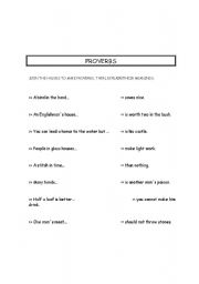 English worksheet: Proverbs