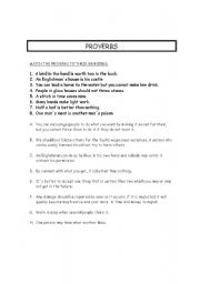 English worksheet: Proverbs