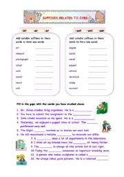 English Worksheet: Suffixes Related to Jobs