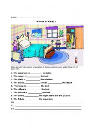 English Worksheet: Where is What ?