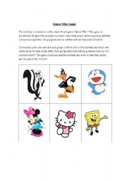 English worksheet: Guess Who Cards 2/3