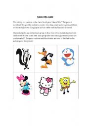 English Worksheet: Guess Who Cards 2/3