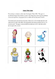 English worksheet: Guess Who Cards 3/3