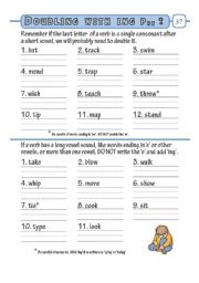 English worksheet: doubling with ing prt2