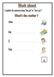 English worksheet: illness