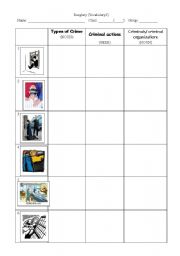 English Worksheet: vocabulary about burglary