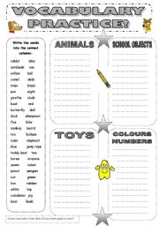 English Worksheet: Vocabulary Practice