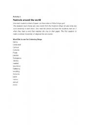 English Worksheet: Festivals Around the World_Part 1