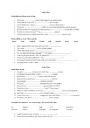 English Worksheet: little and few