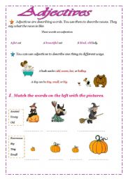 English worksheet: adjectives