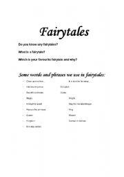 English worksheet: Fairytales