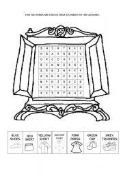 English Worksheet: wordsearch - clothes 