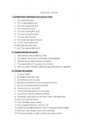 English Worksheet: Passive voice