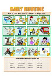 English Worksheet: Daily routine 