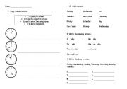 English Worksheet: Hours and days practice