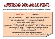 ADVERTISING GOOD AND BAD POINTS