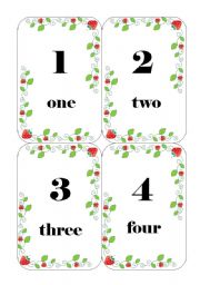 strawberry numbers flashcards