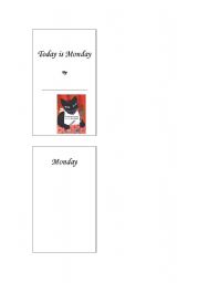English Worksheet: Today is Monday - minibook