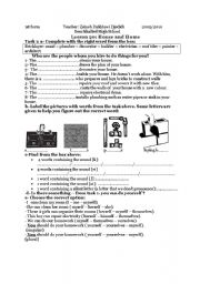 English Worksheet: House and Home lesson 20 1st fom