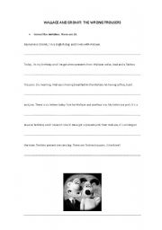 English worksheet: wallace and gromit