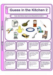English Worksheet: Guess in the kitchen 2