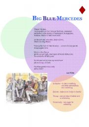 English Worksheet: Poem - Big Blue Mercedes