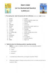 English worksheet: Bill Bryson Down Under Australia