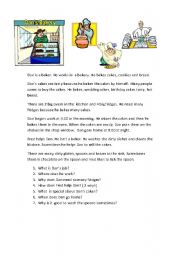 English Worksheet: The Bakers Shop