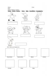 English worksheet: simpsons family