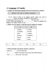 English Worksheet: 8 th form test (a Tunisian test)