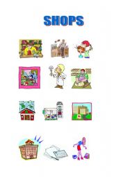 English worksheet: SHOPS IN PICTURES