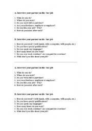 English worksheet: Job Interview