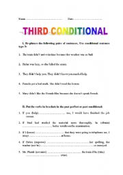 English Worksheet: Test 3rd Conditional