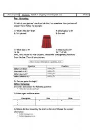 English Worksheet: shopping in Edinburgh module4,lesson 5 for the 8th form sts
