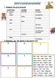 English Worksheet: Word building and Phonetics