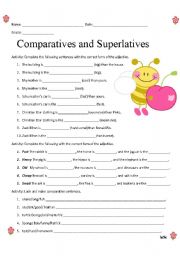English Worksheet: Comperatives and Superlatives
