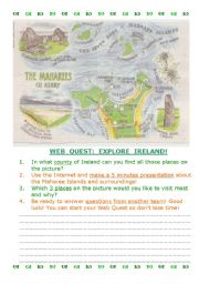 English Worksheet: Web Quest: Explore Ireland 4