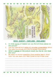 English Worksheet: Web Quest: Explore Ireland 6