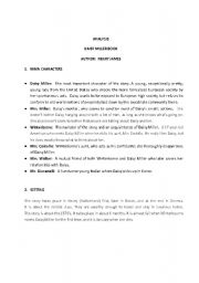 English worksheet: Analysis Daisy miller Book