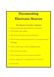 English worksheet: How to Document Electronic Sources from WWW