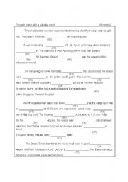 English Worksheet: Cloze Passage Exercise
