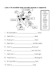 English Worksheet: Comparative of adjectives exercises