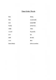 English Worksheet: Time Order Words