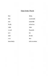 English worksheet: Time Order Words